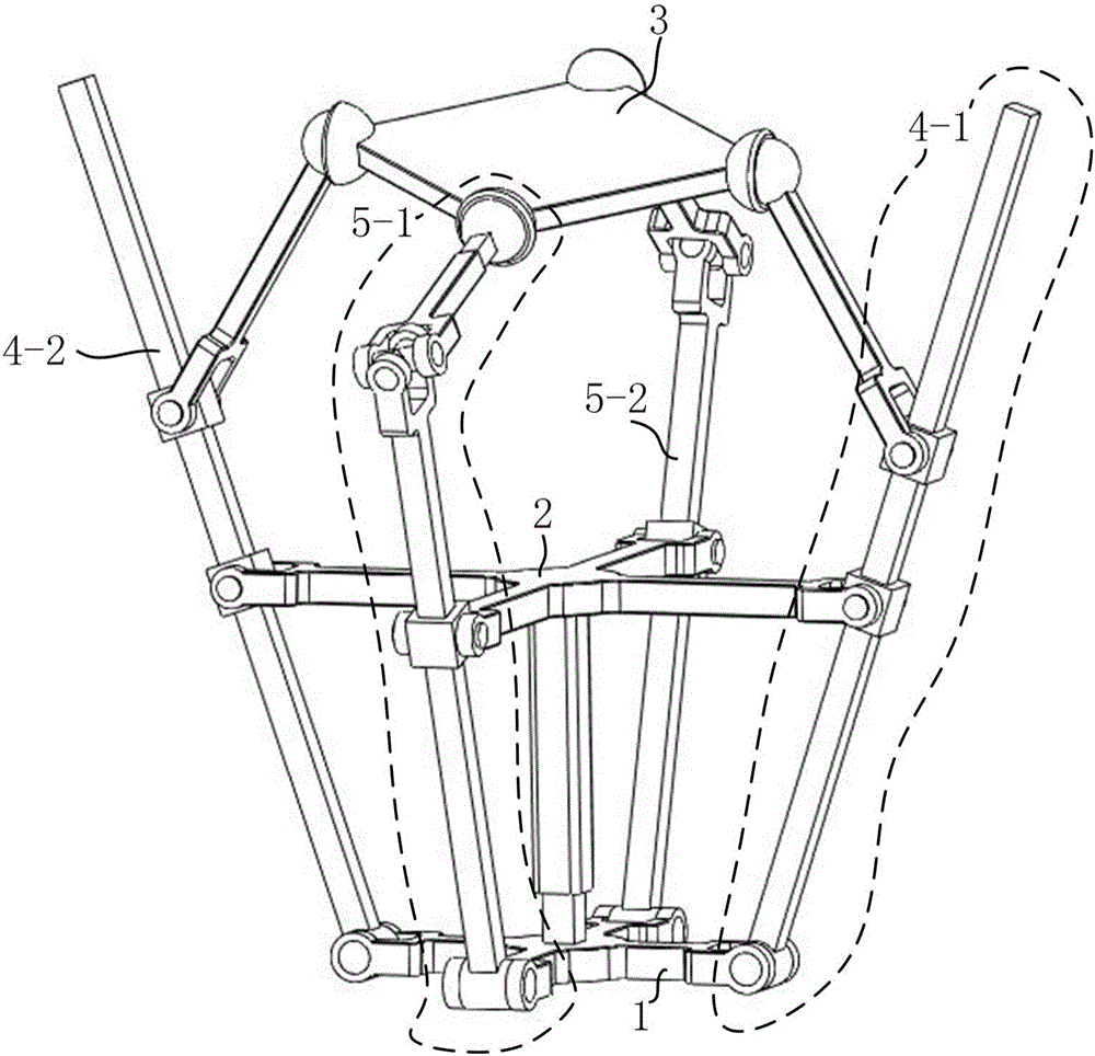 Two-rotation and two-movement structural redundancy parallel mechanism