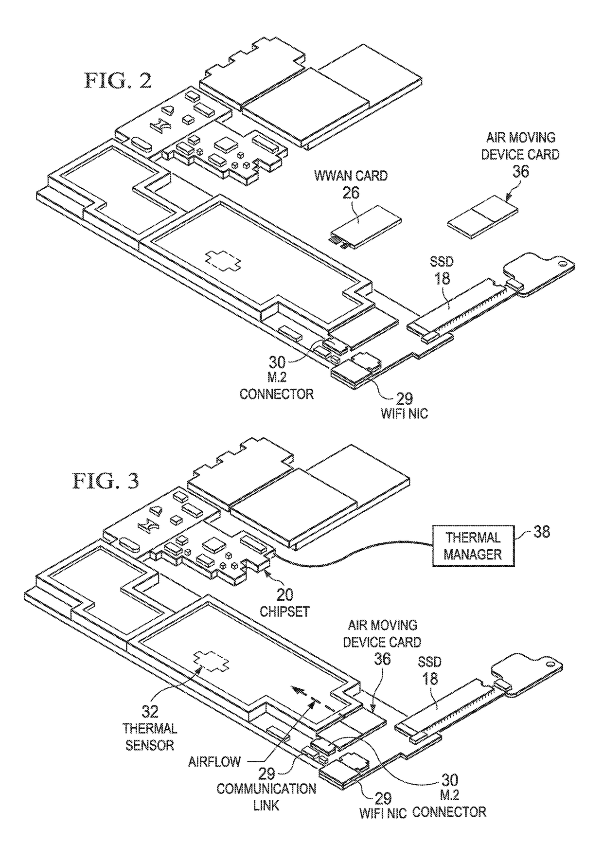 Information handling system thermal control with adaptive non-rotational cooling devices