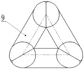 Five-stage equal-length three-dimensional triangular opening rolled iron core