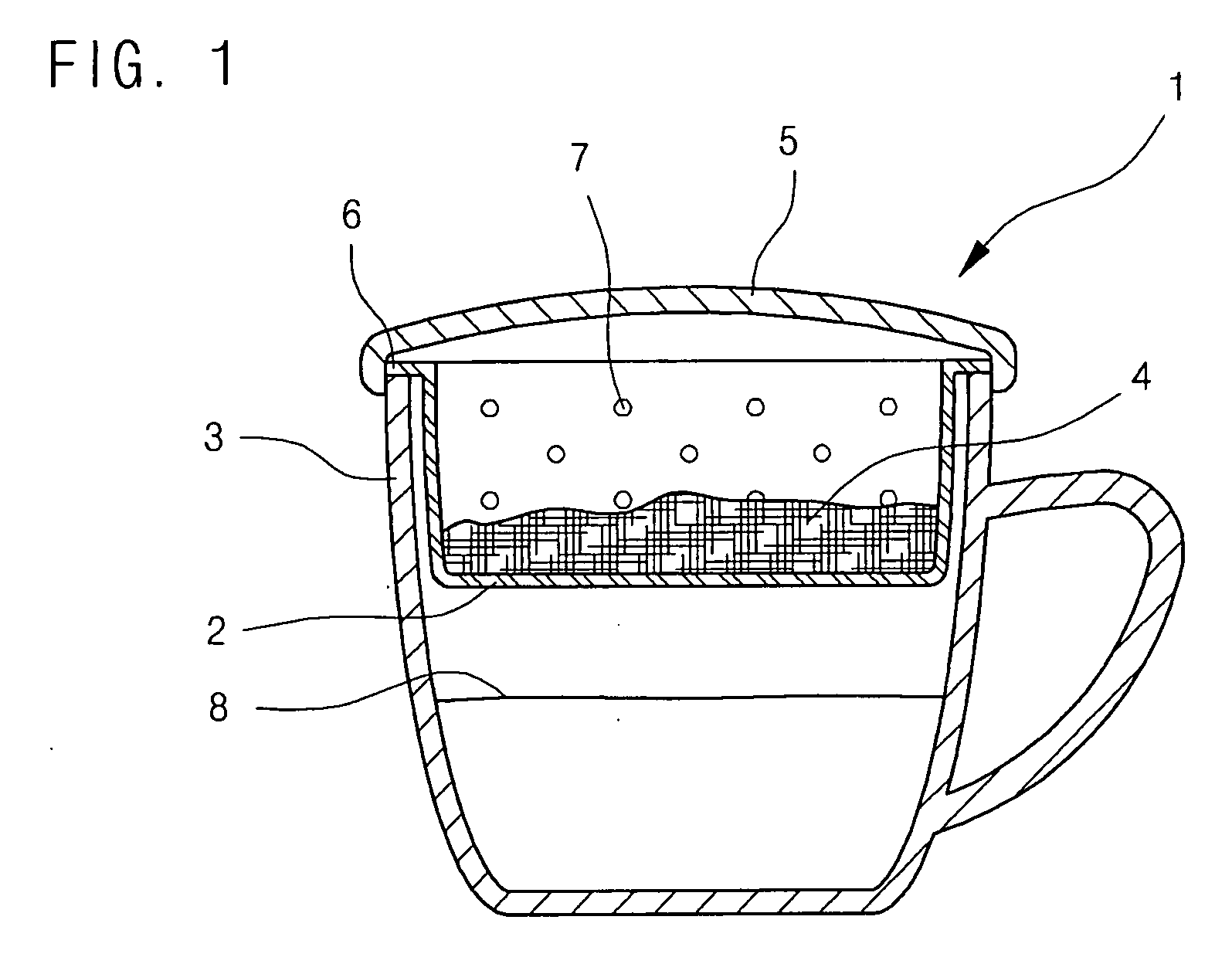 Tea vessel structure for straining out tealeaves