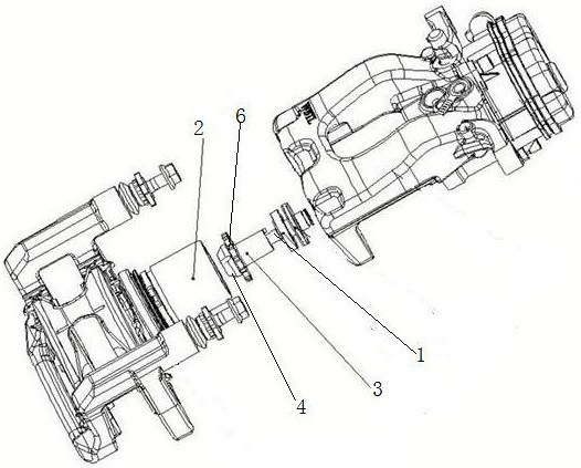 Internal limiting anti-rotation structure of driving brake caliper assembly