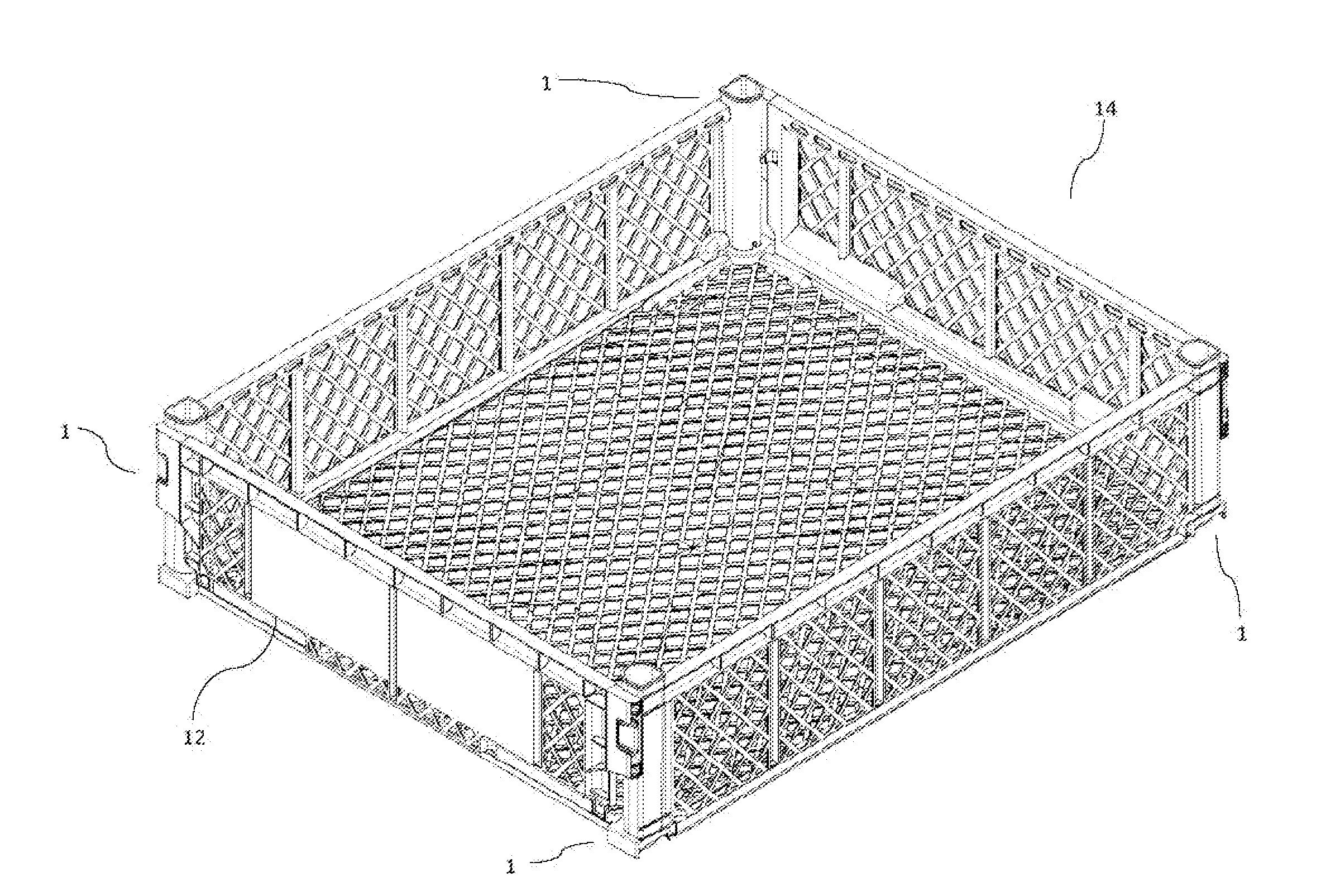 Light and integrated junction system of the walls of a collapsible container