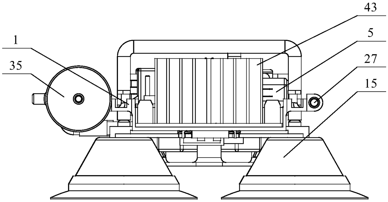 Telescopic worm-imitating wall-climbing robot device with slide rails and guide sucking discs