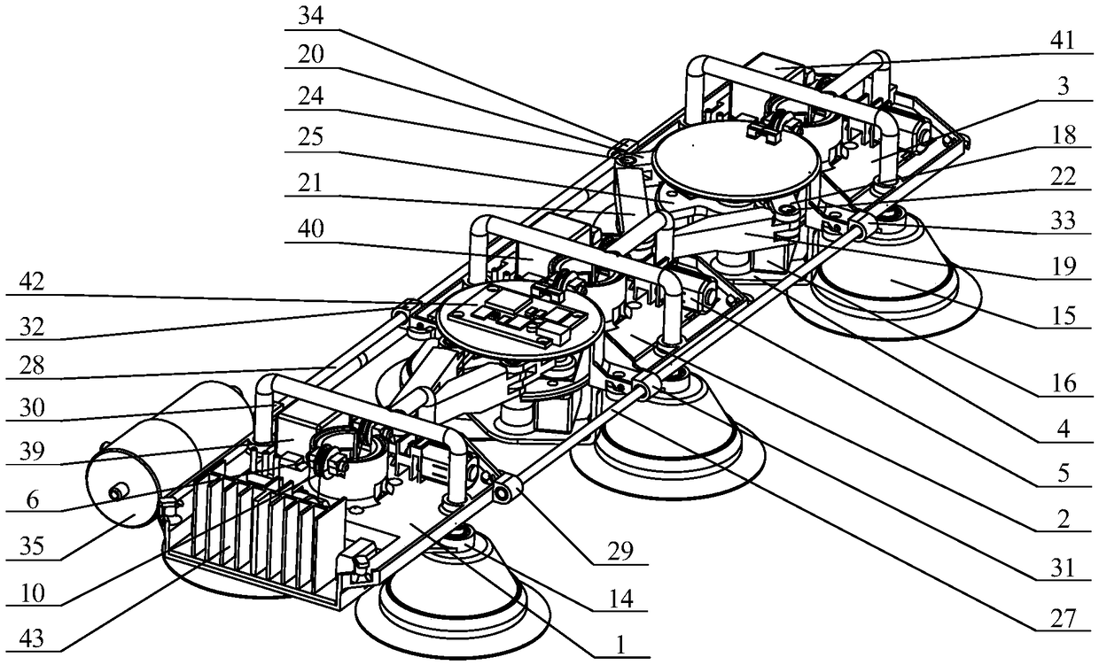 Telescopic worm-imitating wall-climbing robot device with slide rails and guide sucking discs