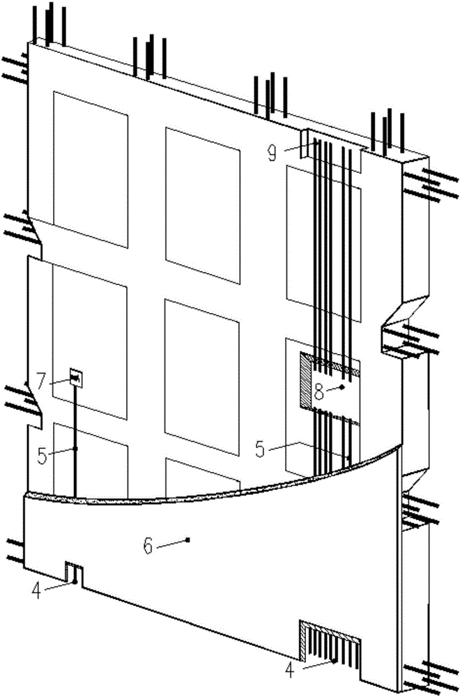 Integrated construction equipment pipeline structure based on inverted trapezoid slot type composite wallboard and design and construction process of integrated construction equipment pipeline structure