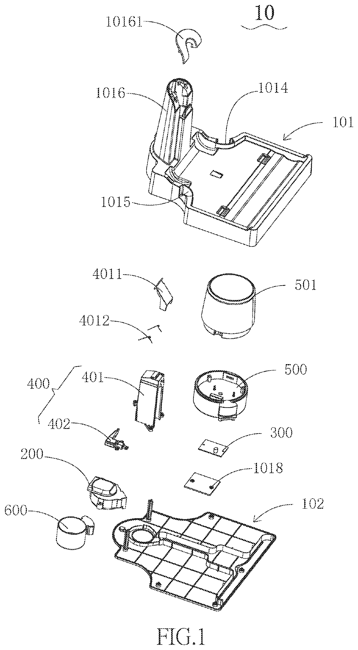 Self-cleaning drying cleaning device, cleaning storage seat used in same and cleaning brush head drying control method for same