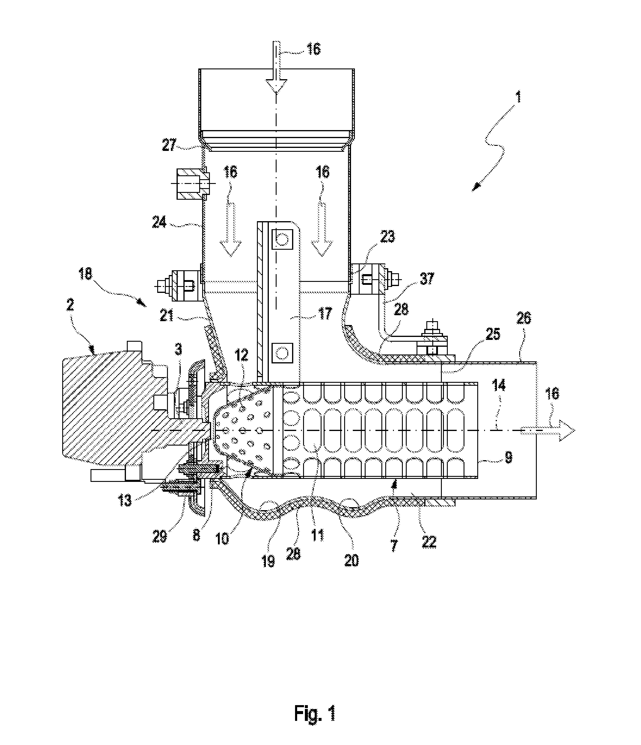 System for Adding and Processing Reducing Agent in a Motor Vehicle