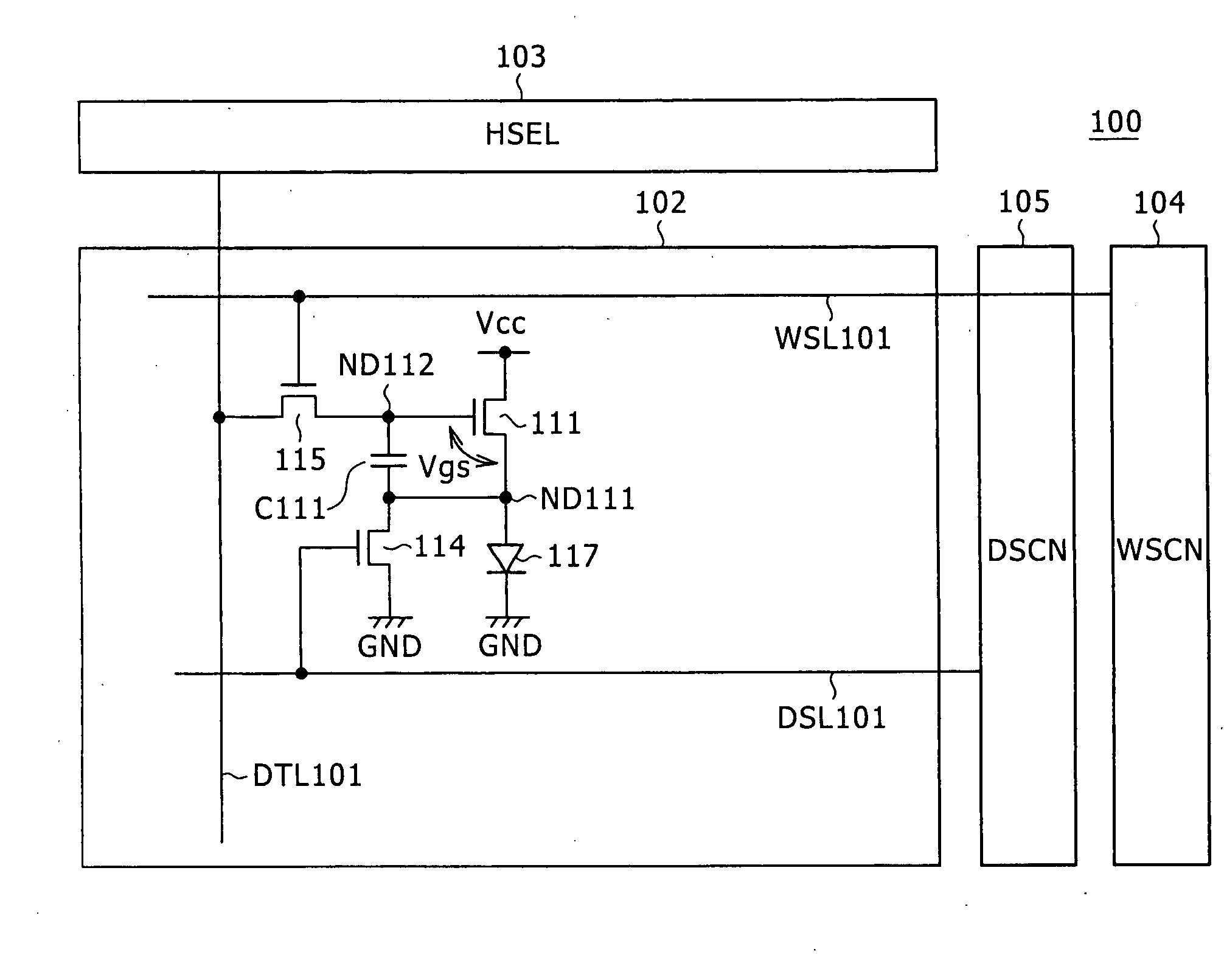 Pixel circuit, active matrix apparatus and display apparatus