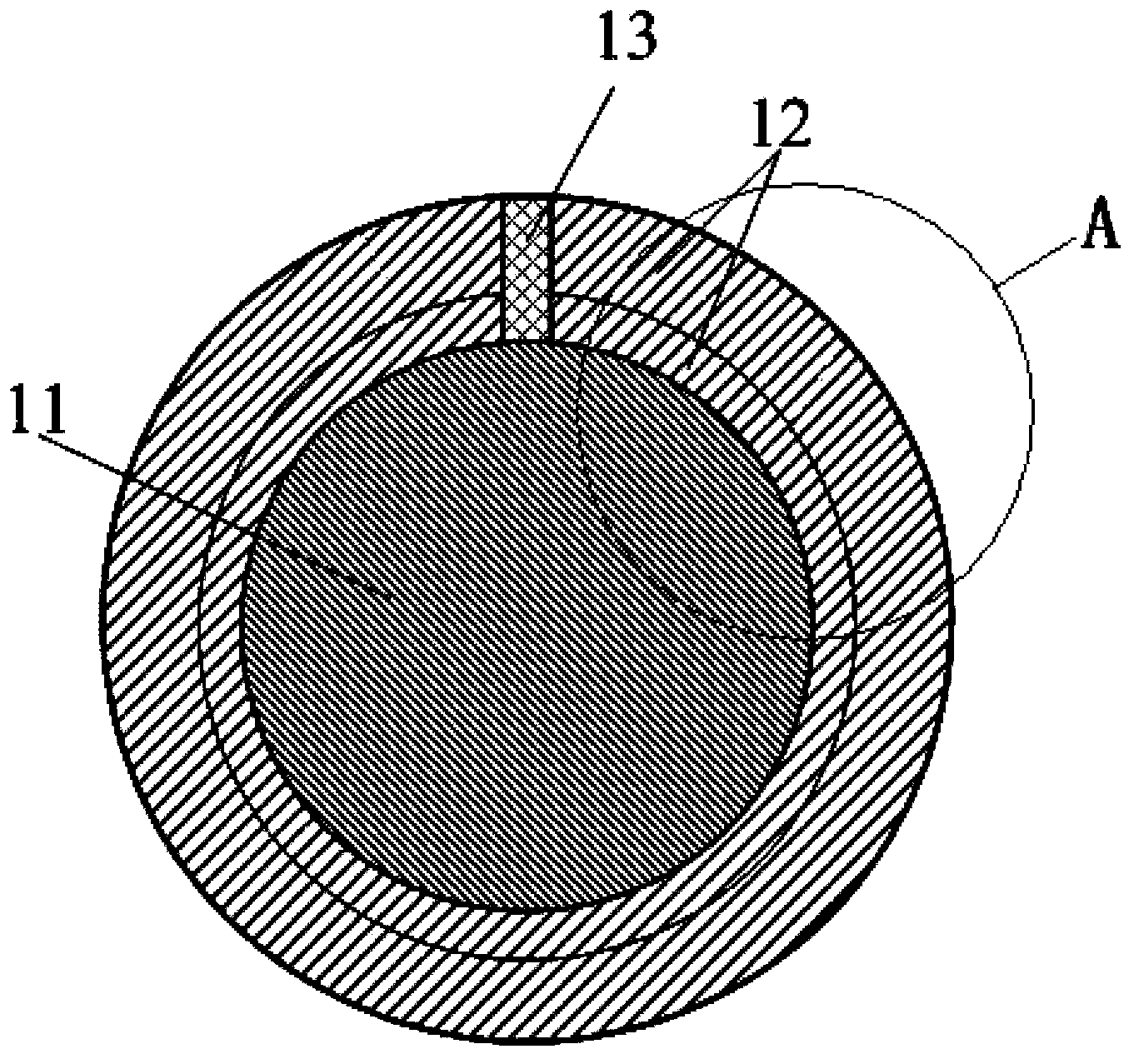 Circular section composite superconducting line based on rare-earth barium-copper-oxide (ReBCO) coating superconductor and niobium-titanium (NbTi) low temperature superconductor