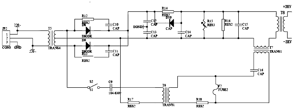 Ultrahigh-voltage positive and negative composite pulsed electric field generating circuit