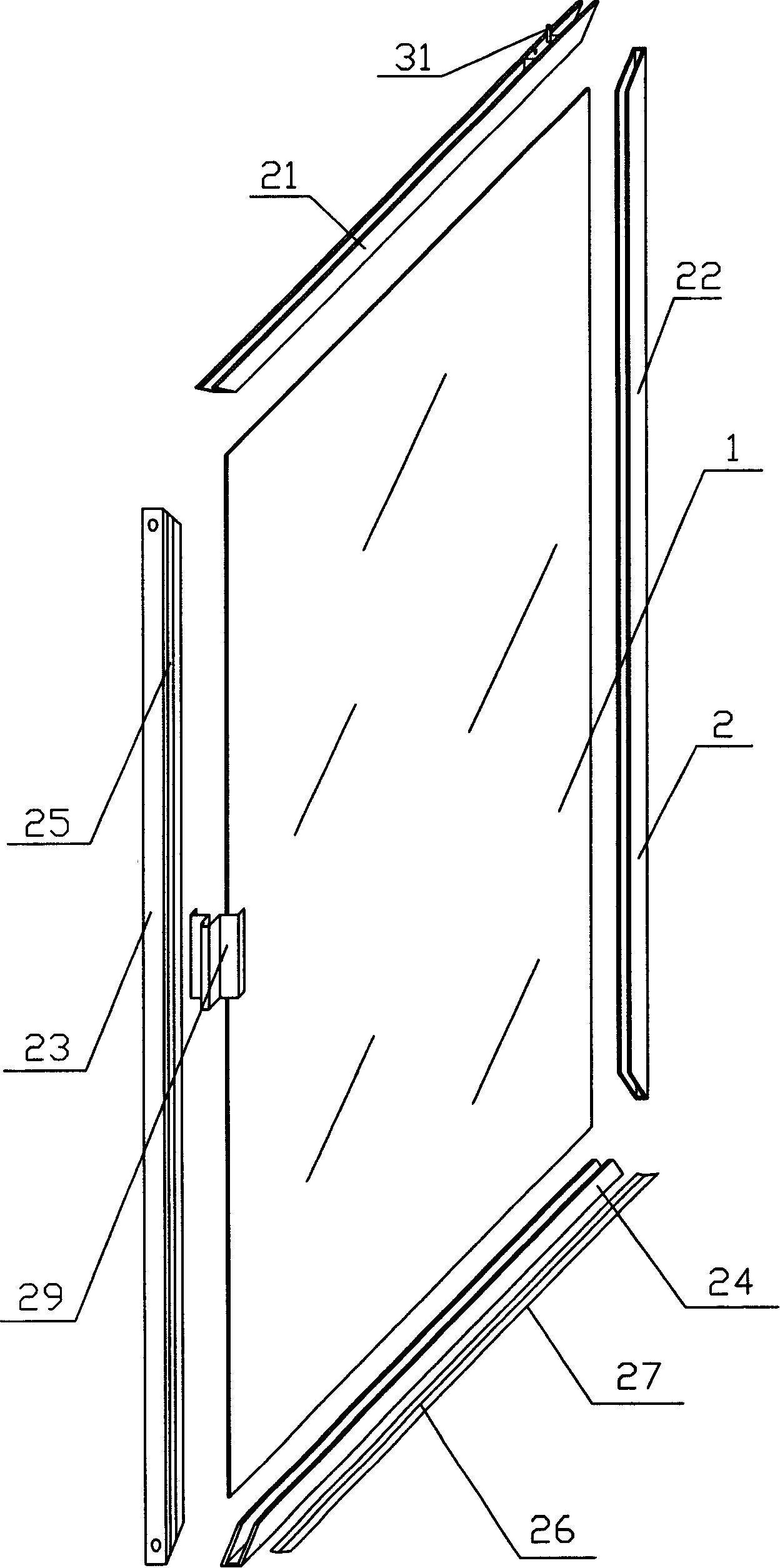 Shower cabinet sliding glass door