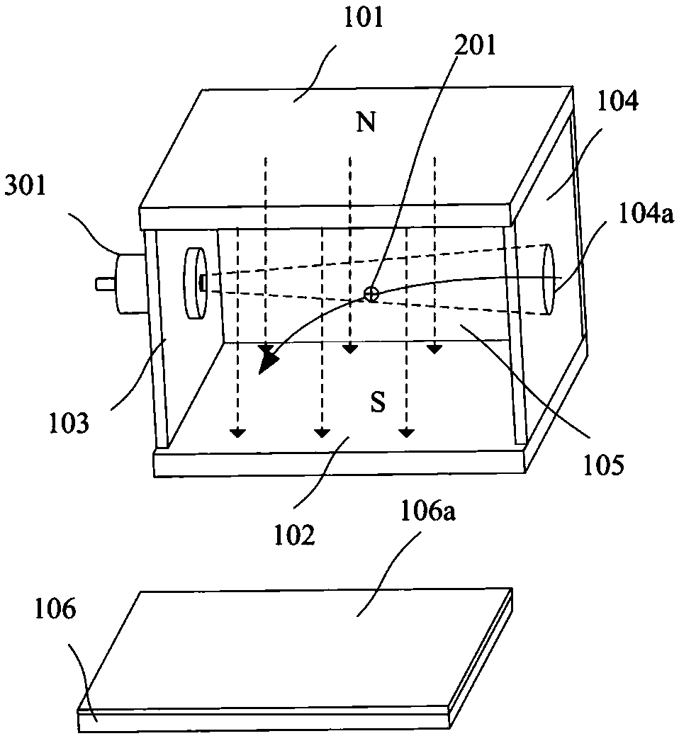 Electric propulsion plume deposition effect measurement device based on magnetic deflection