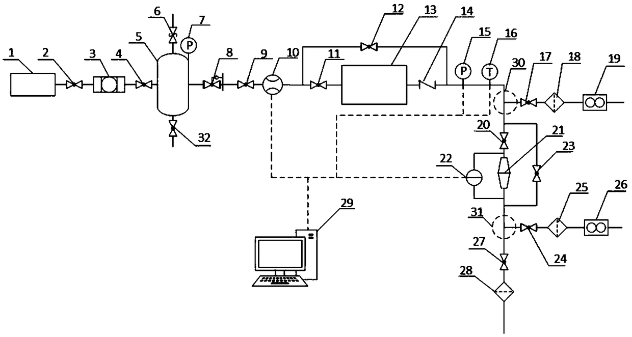 Experimental device for testing performance of microfluid inertia impact filter