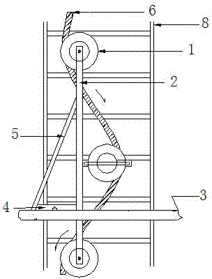 Auxiliary device capable of paying off cable from top to bottom in building construction and cable paying off method