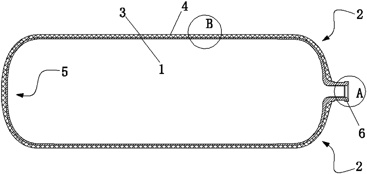 High-pressure gas storage cylinder of fuel cell unmanned aerial vehicle and preparation method thereof