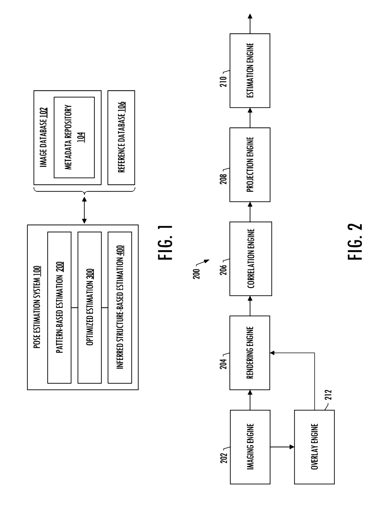 Pattern-based camera pose estimation system