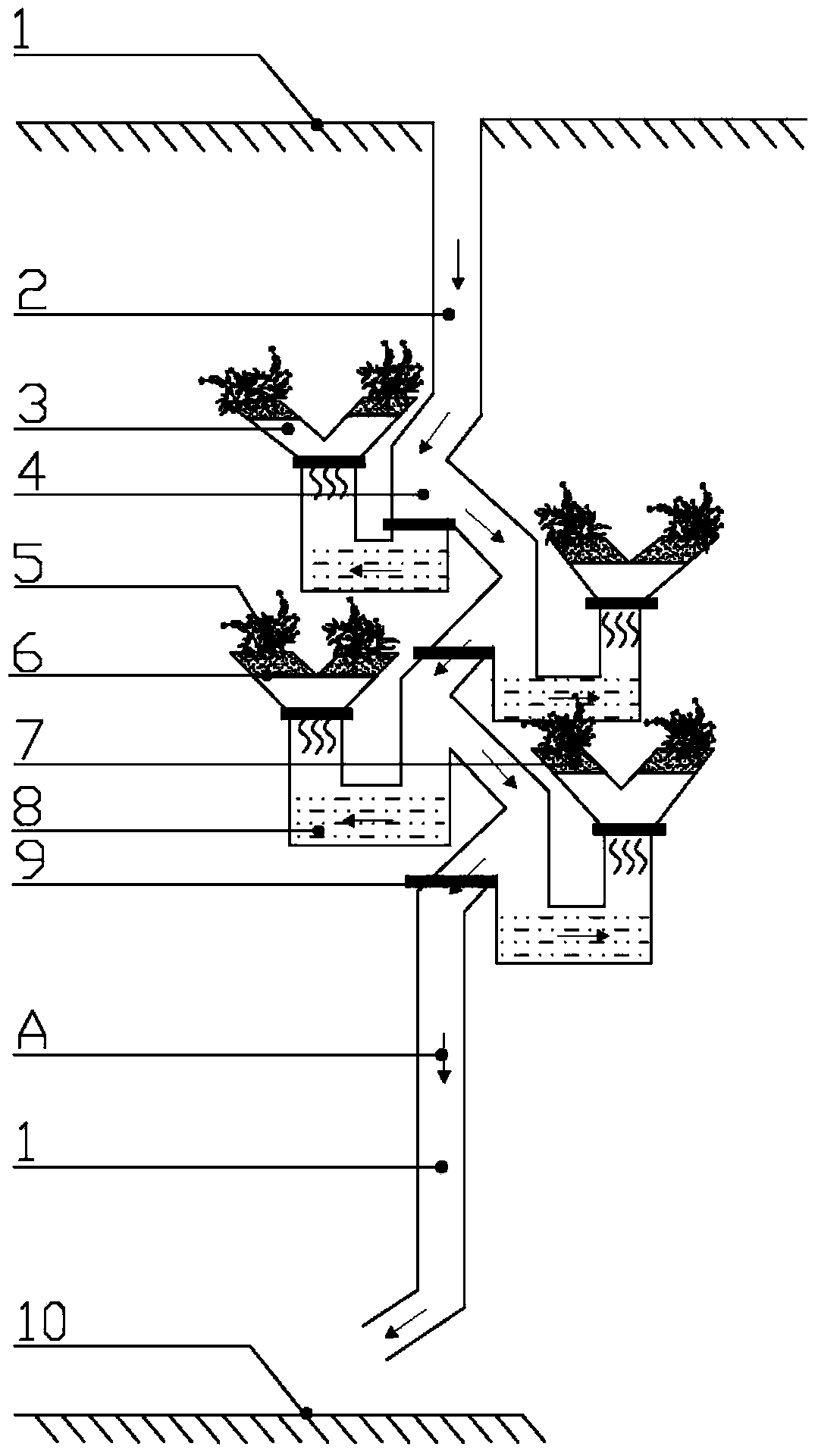 An external wall drainage structure for three-dimensional greening