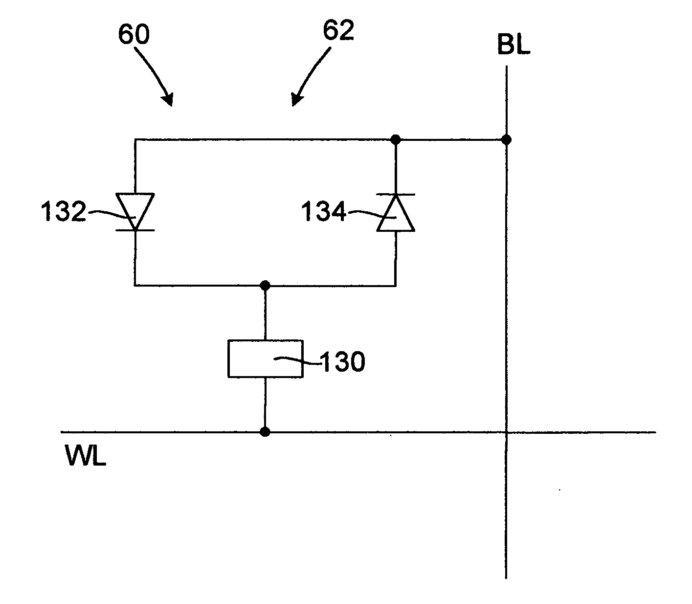 Diode array architecture for addressing nanoscale resistive memory arrays