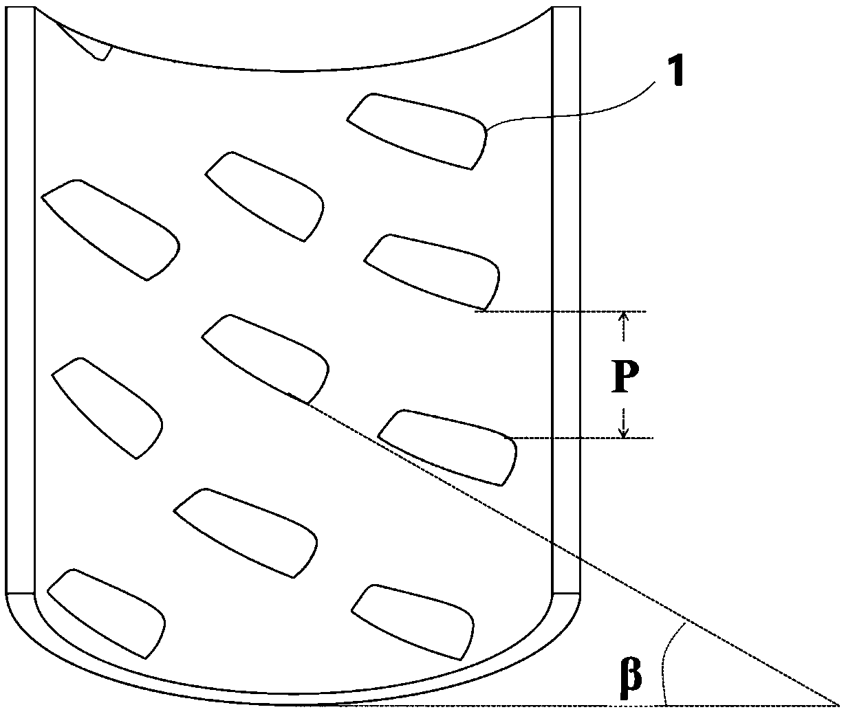 Buffering rib of rotary drum screen and rotary drum screening machine