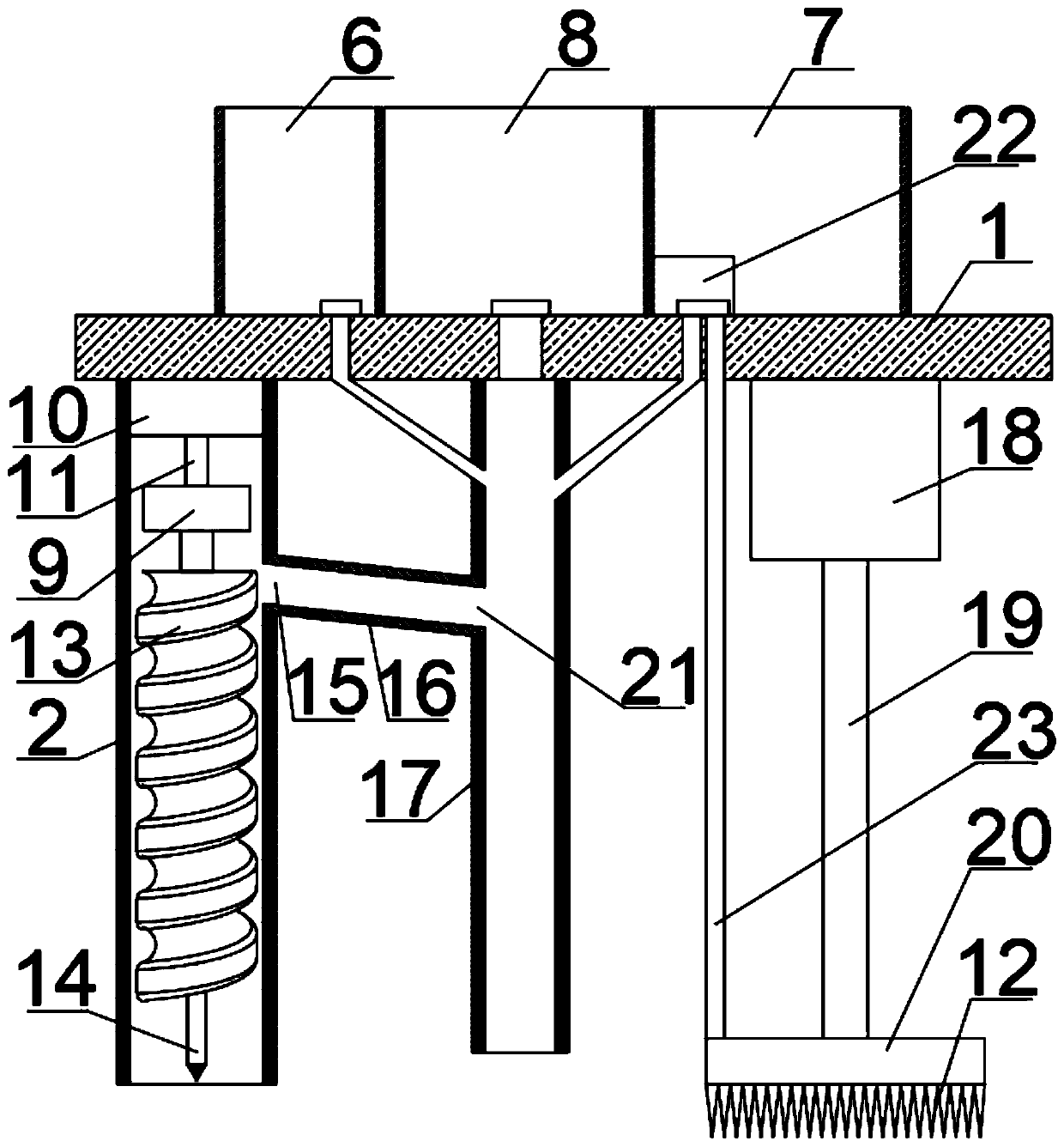 Steep slope vegetation restoration auxiliary planting device