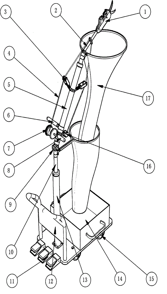 Agricultural pneumatic high-branch shear