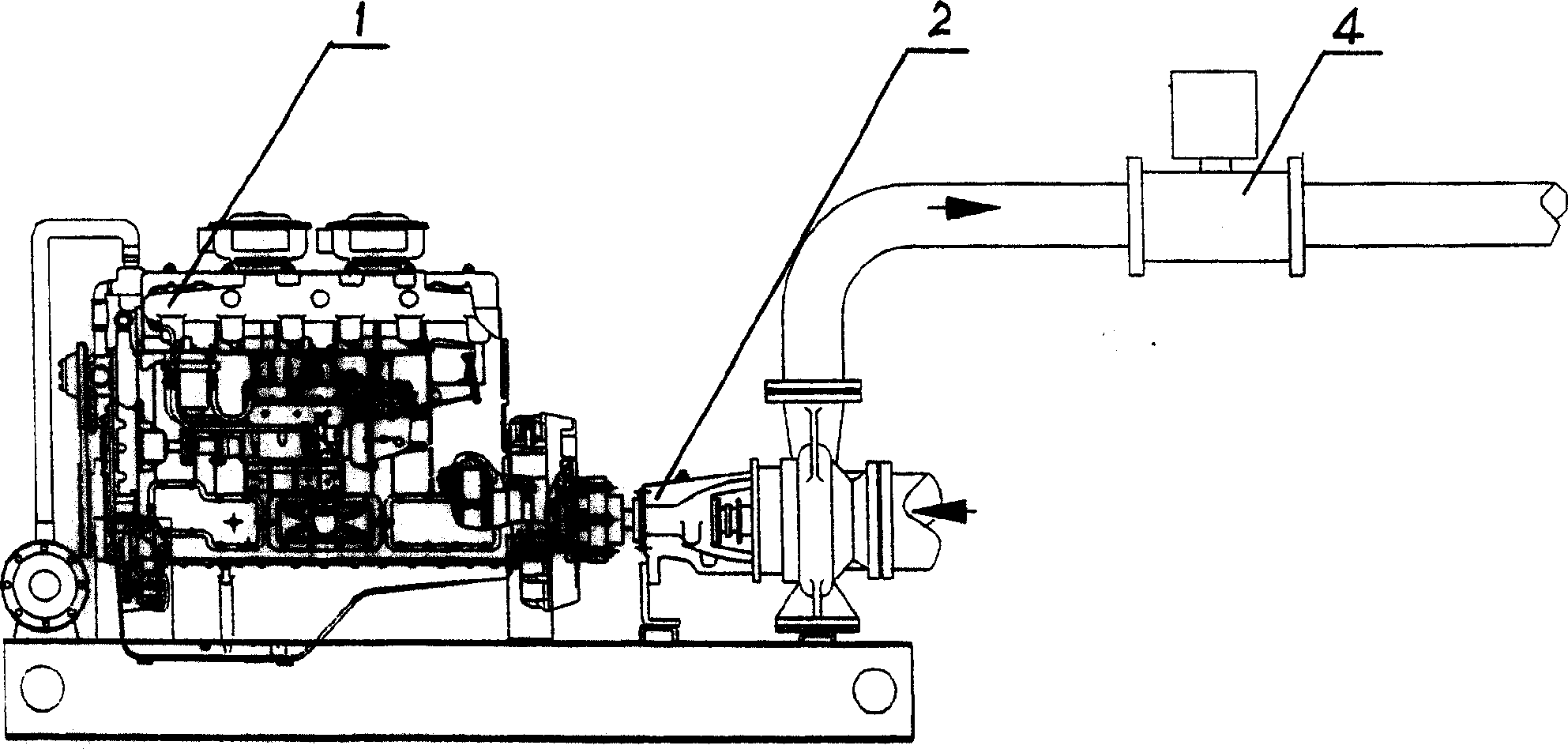 Method for detecting diesel-engine water-pump flow and preventing from overloading, and apparatus thereof