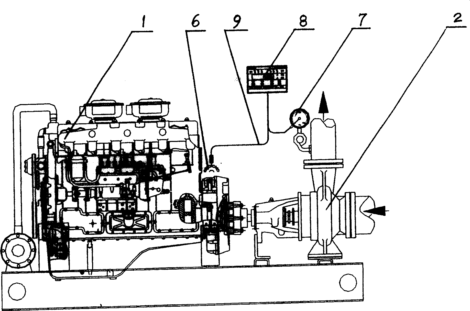 Method for detecting diesel-engine water-pump flow and preventing from overloading, and apparatus thereof