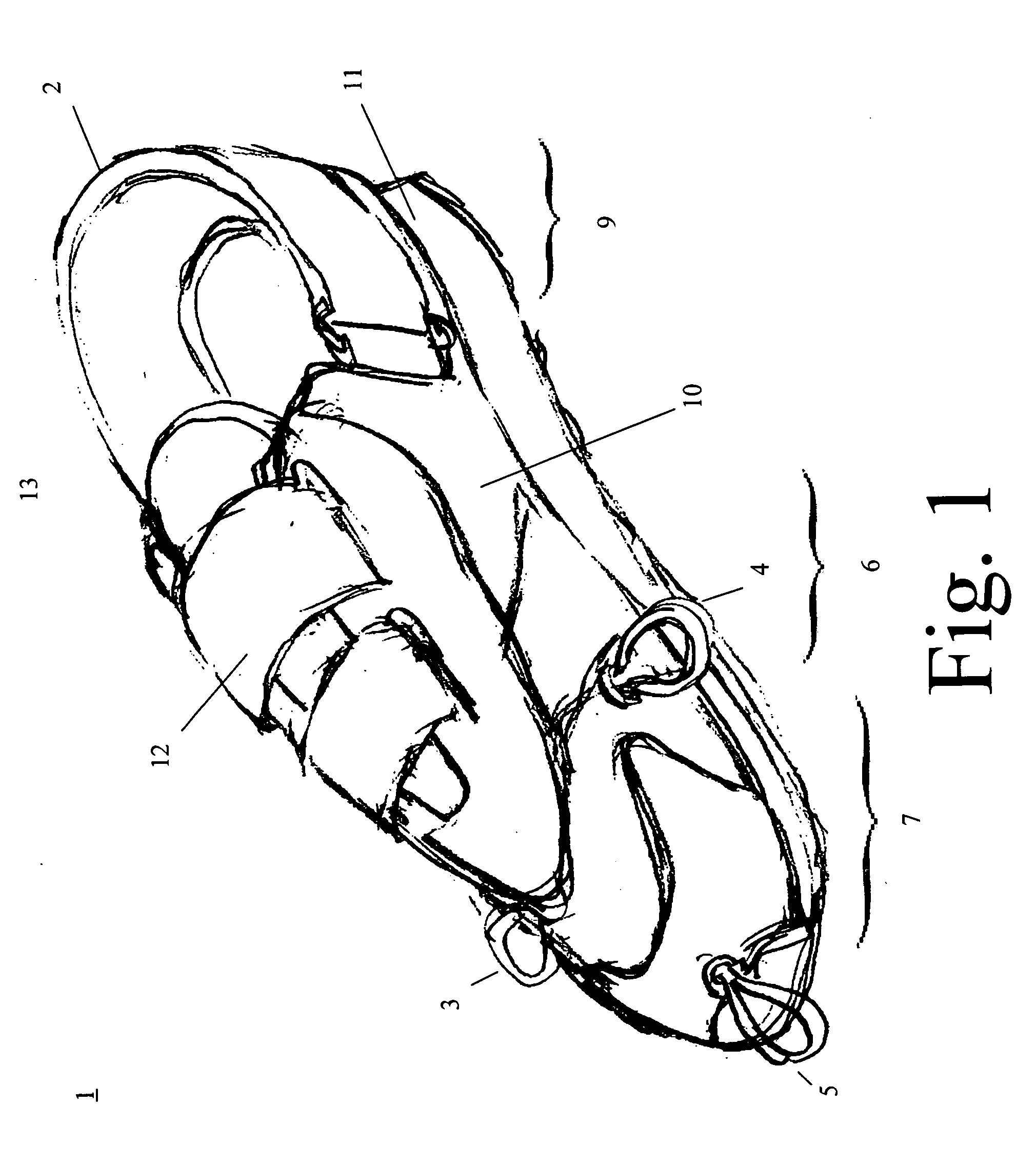 Exercise sneaker having a plurality of attachment points along an outer peripheral thereof for attaching an elastic band to perform exercise movements