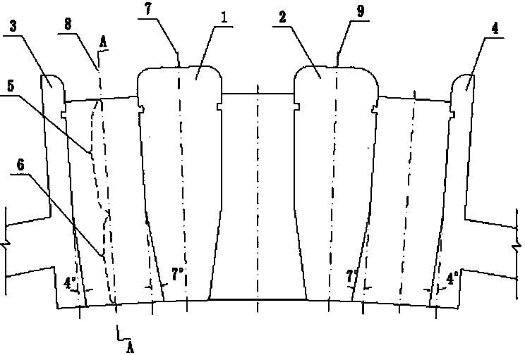 Arrangement structure of overflow surface holes of arch dam