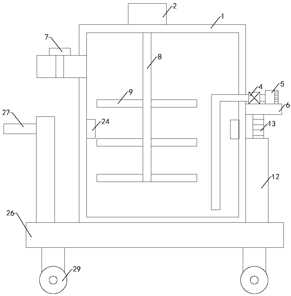 Automatic spraying device for vegetable garden