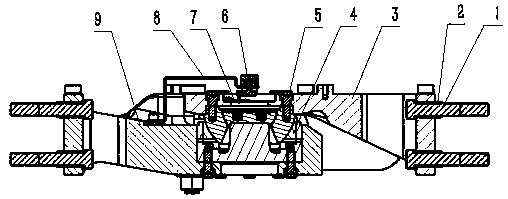 Vehicle body hinged device and rotation angle control method for self-guided virtual track train