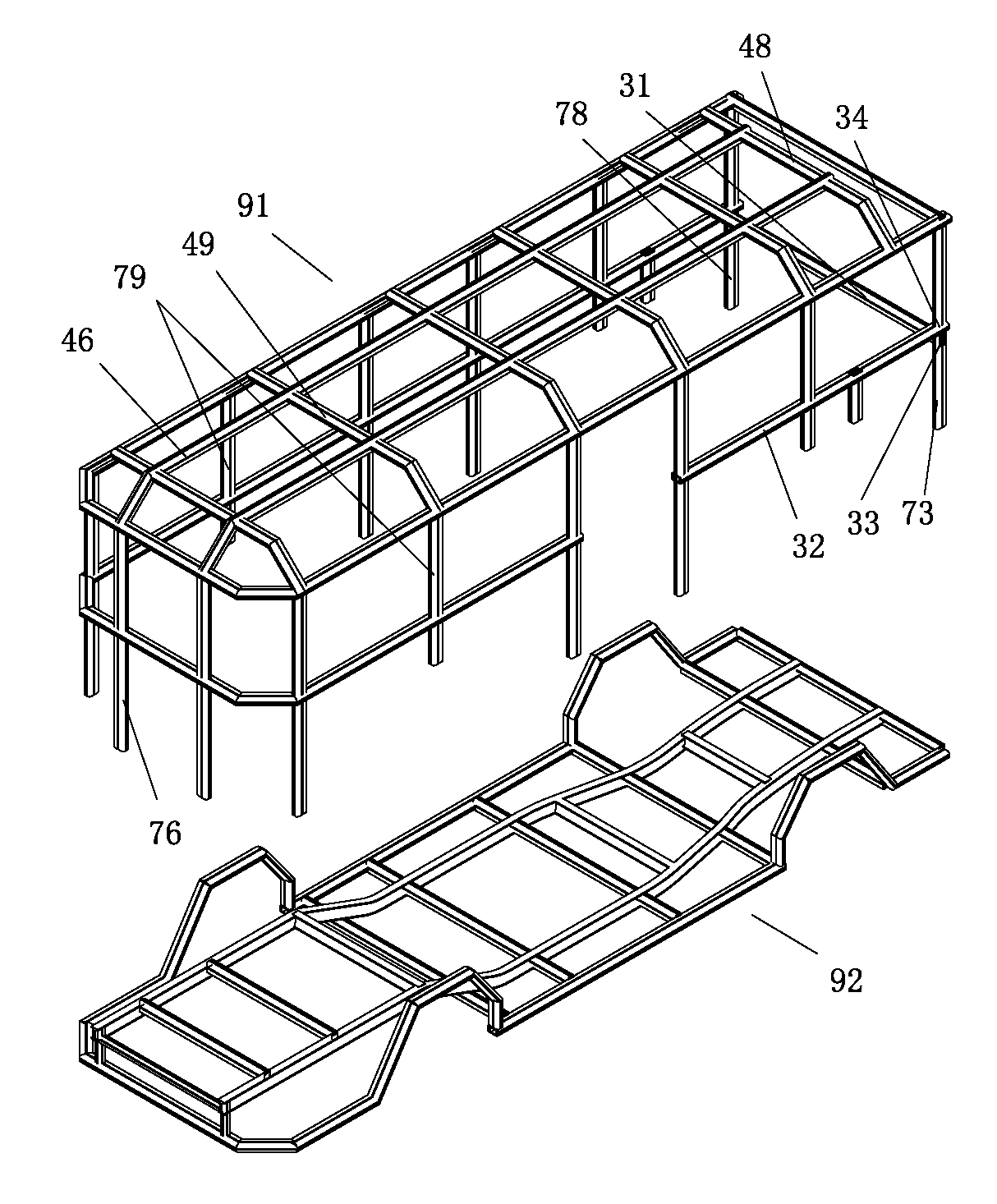 Light weight bus frame