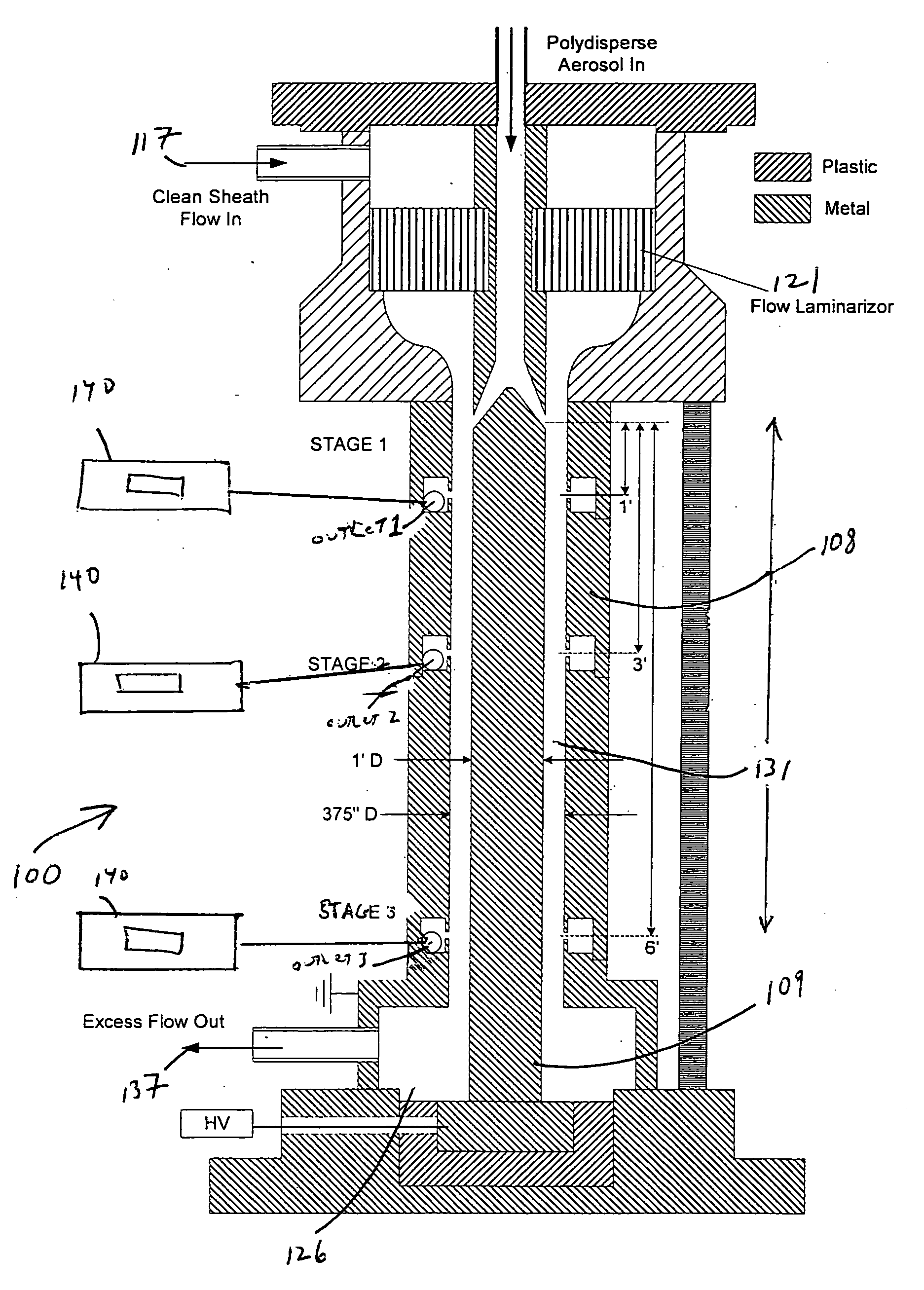 Stackable differential mobility analyzer for aerosol measurement