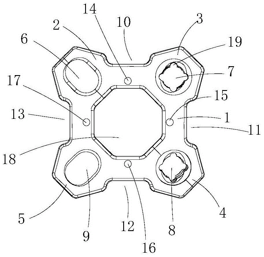 Steel plate for locking foot bone in multidirectional mode