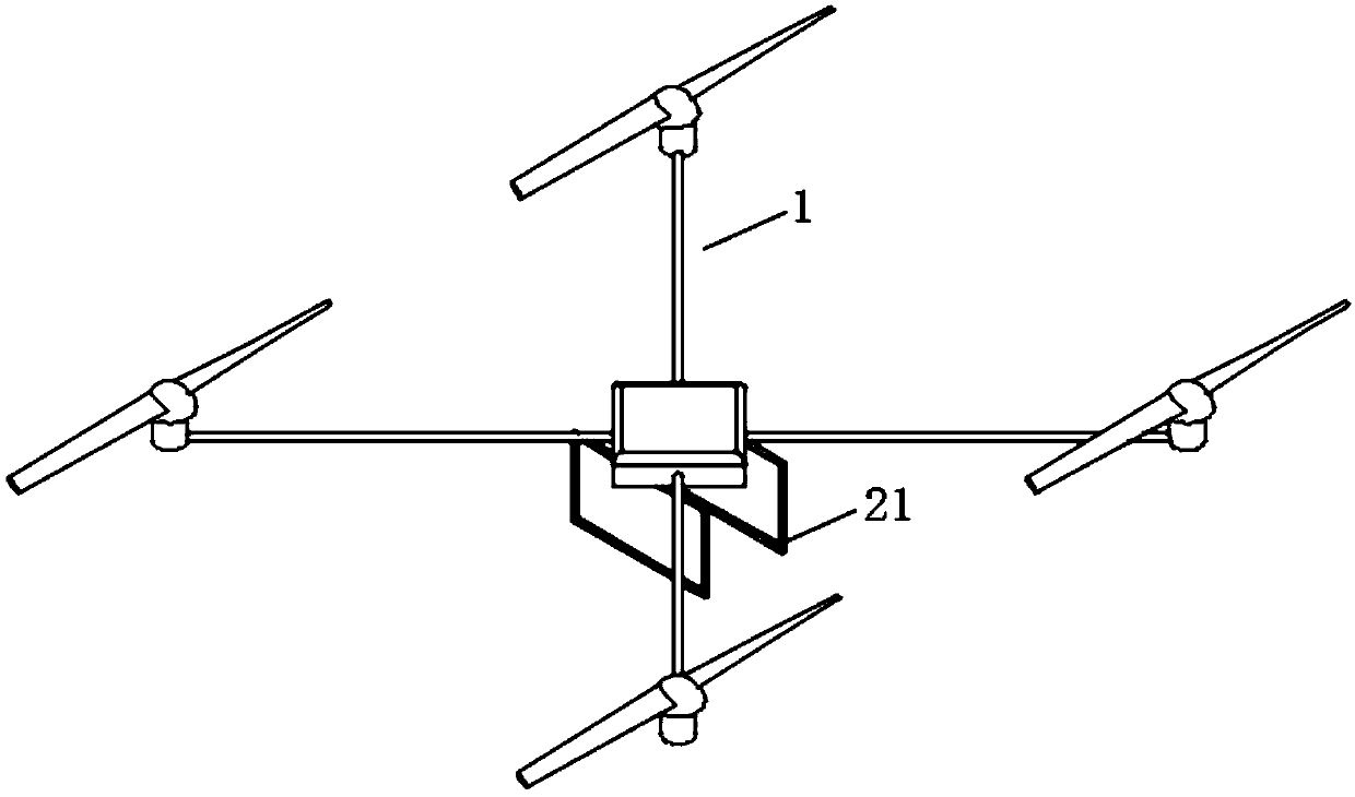 Unmanned plane-based wall suction robot detection device, control system and method