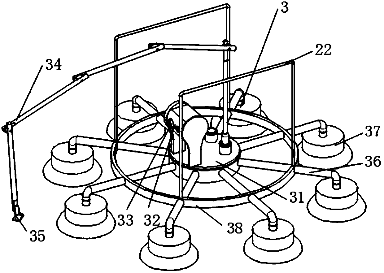 Unmanned plane-based wall suction robot detection device, control system and method