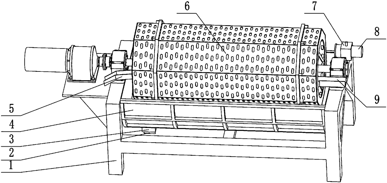 Polygonal drum skew rolling ball-milling steel ball quenching unit