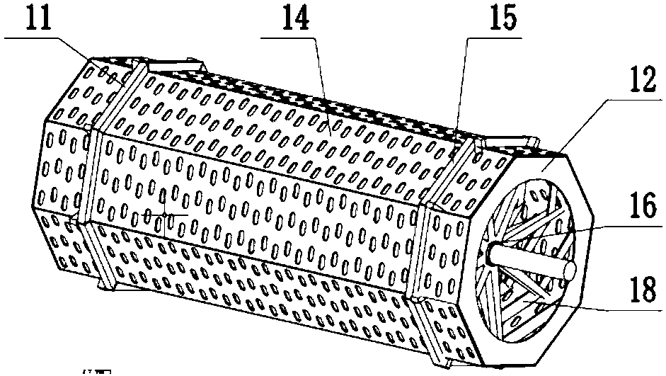 Polygonal drum skew rolling ball-milling steel ball quenching unit