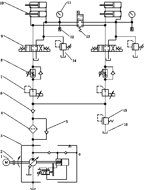 TBM dual-mode switching pushing hydraulic system