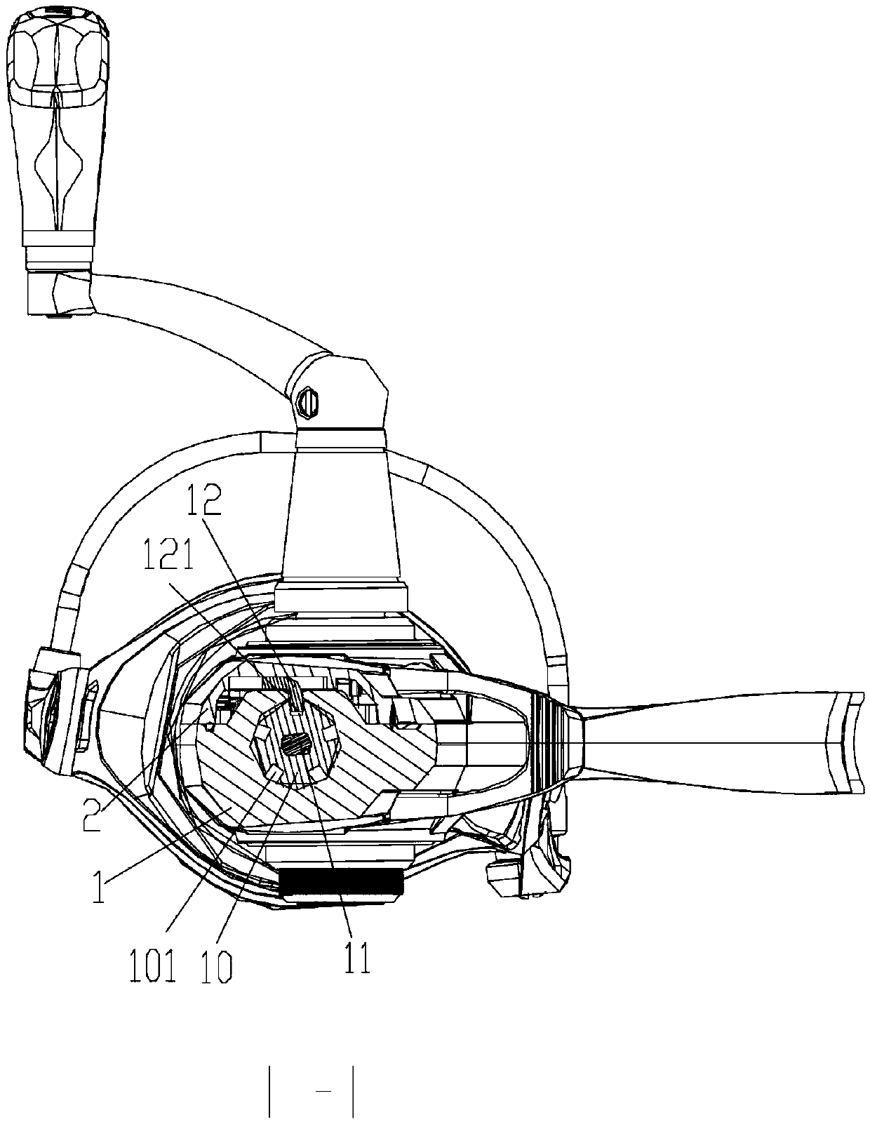 Fishing wheel and anti-self-locking wrench-type braking system thereof