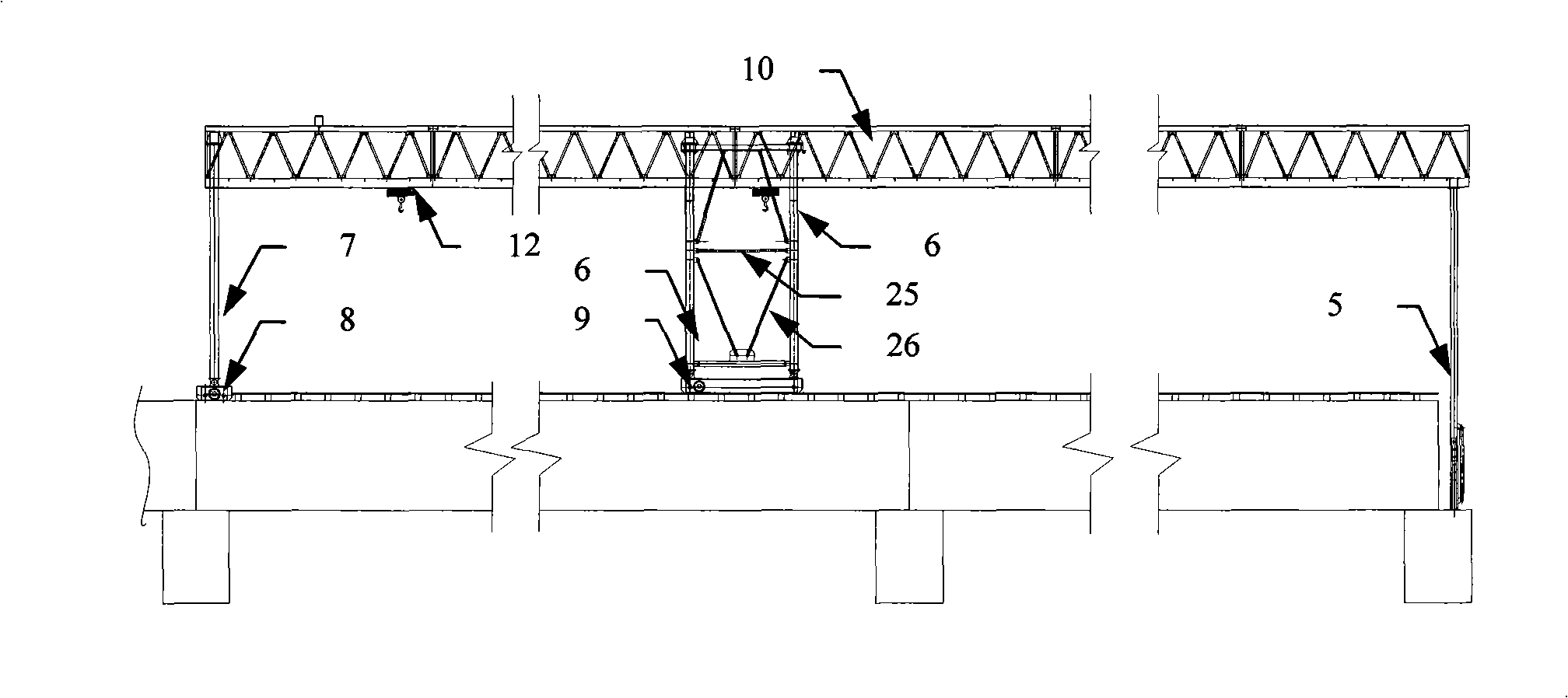 Lifting equipment and method of box girder integral steel reinforcement framework