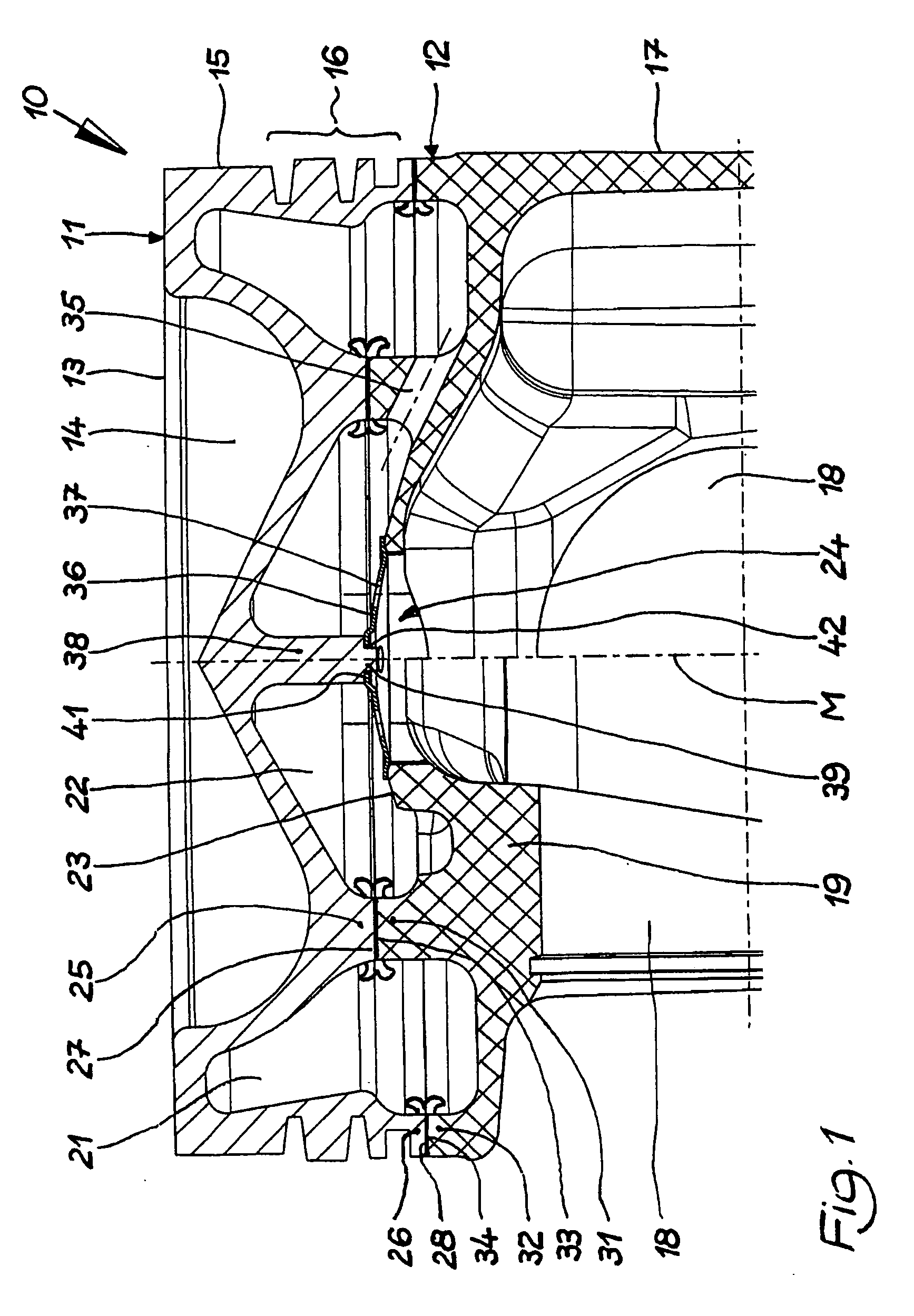 Multi-part piston for an internal combustion engine