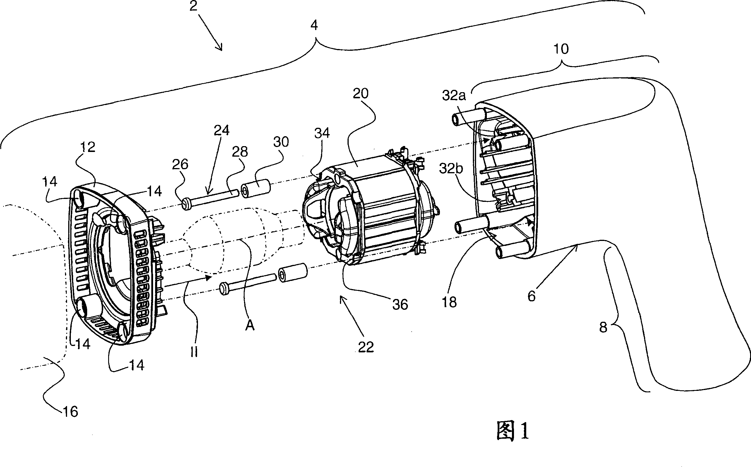 Hand tool device has multipart housing