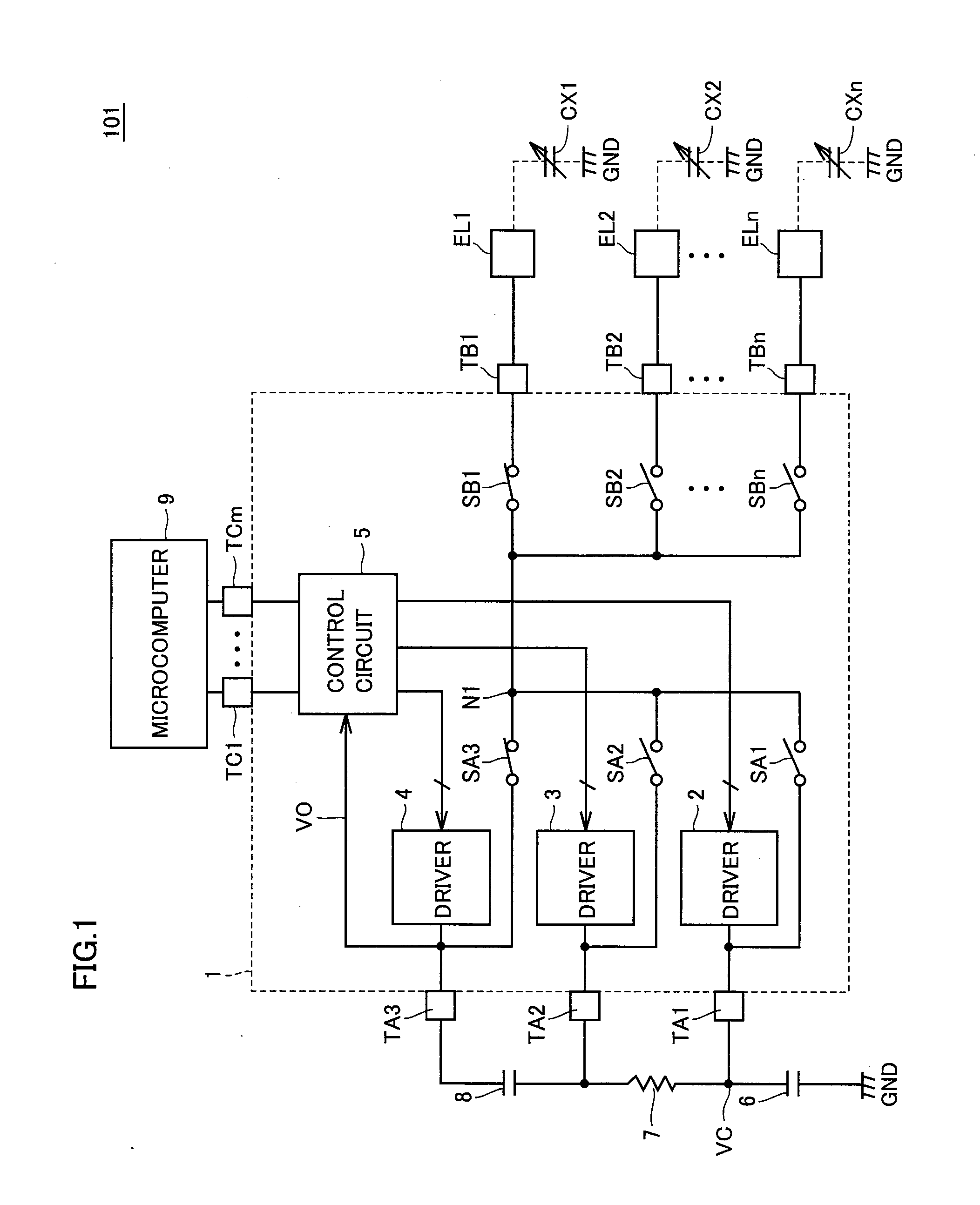 Semiconductor device for determining whether touch electrode is touched by human body, and touch sensor using the semiconductor device