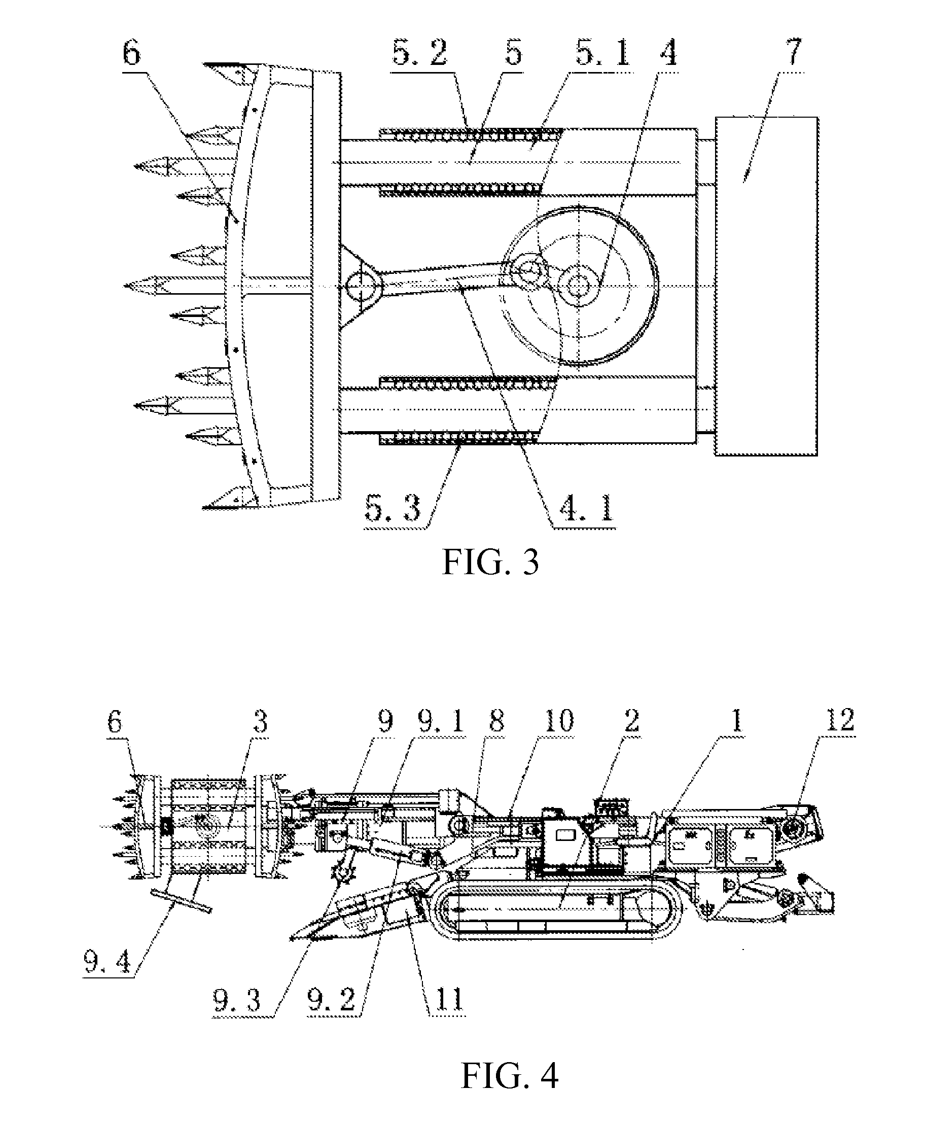 Rolling friction or suspension friction impact mining method and wear-resistant impact mining machine using said method