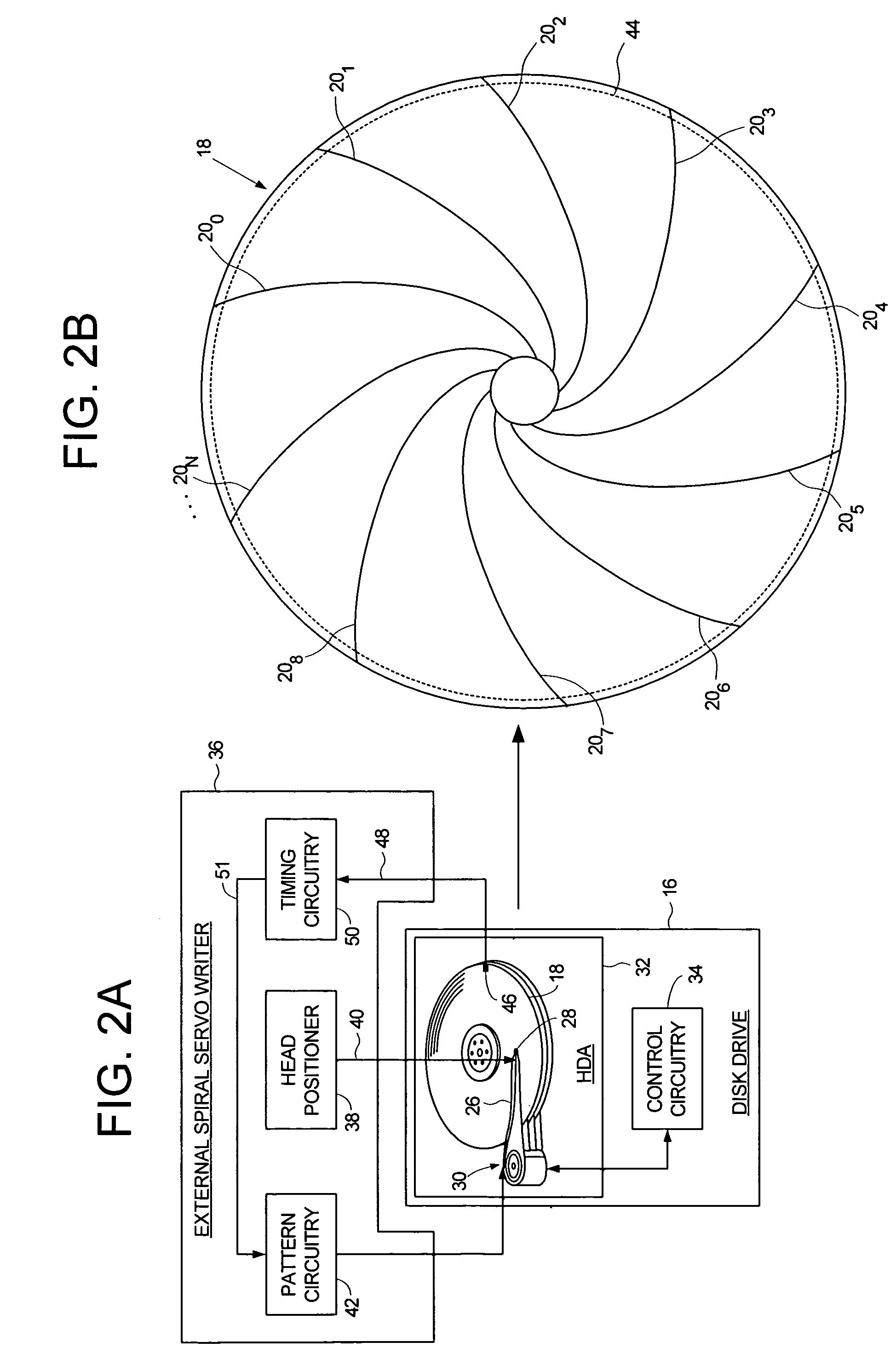 Adjusting track density over disk radius by changing slope of spiral tracks used to servo write a disk drive