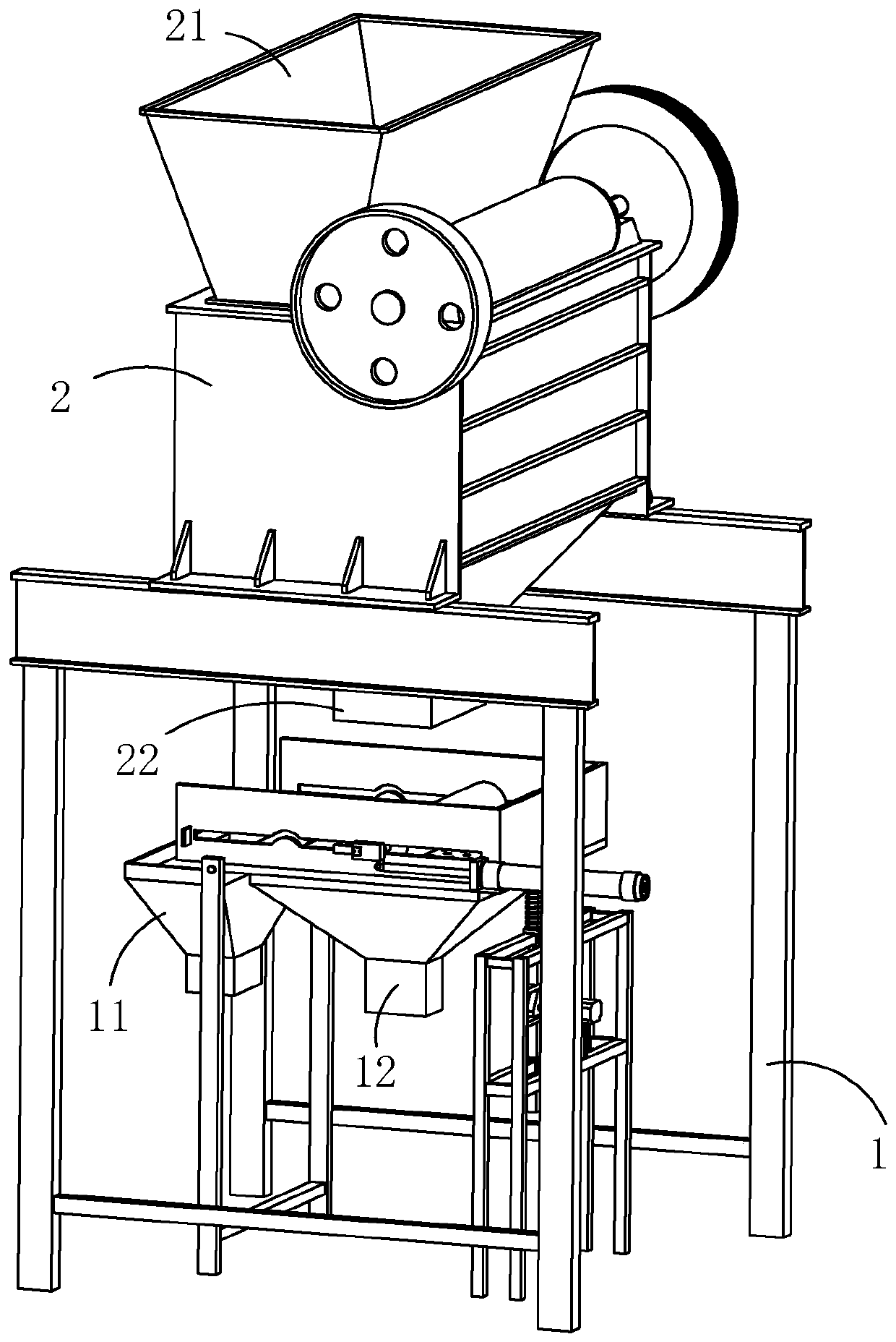 Device and method for comprehensively utilizing construction waste