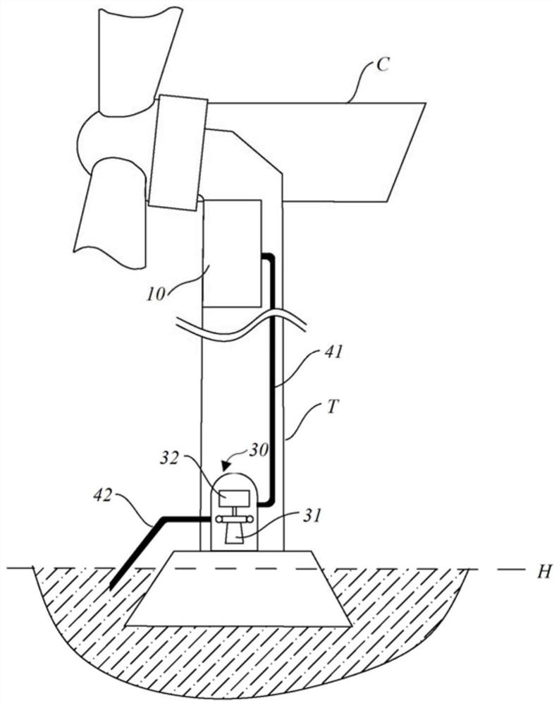 Energy storage system and method of offshore wind generating set