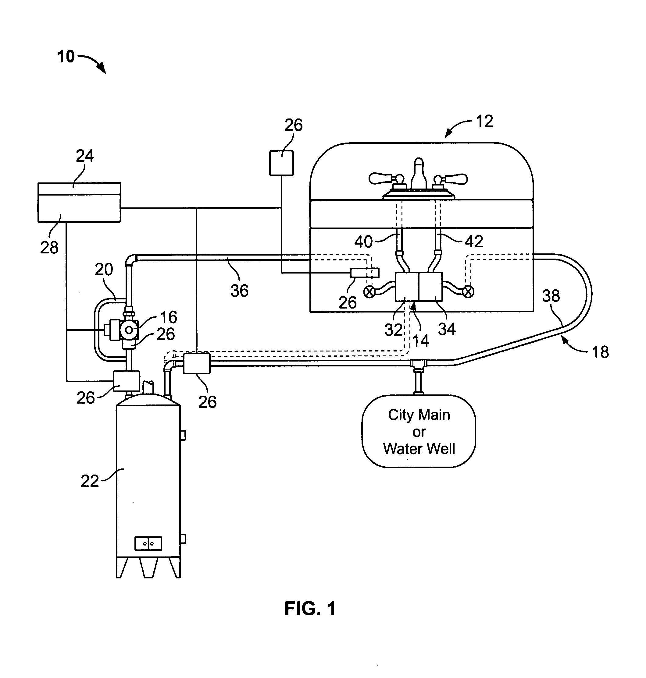 Water circulation system valve assemblies having water temperature control