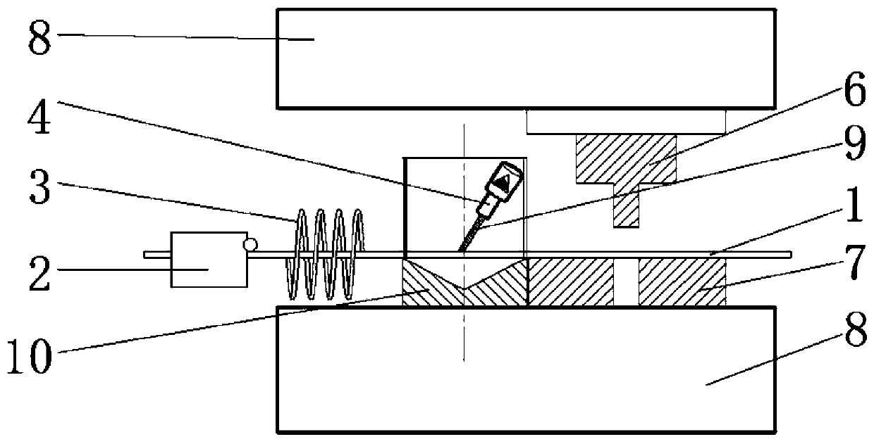 Stamping method and device of hybrid electromagnetic induction and laser heating